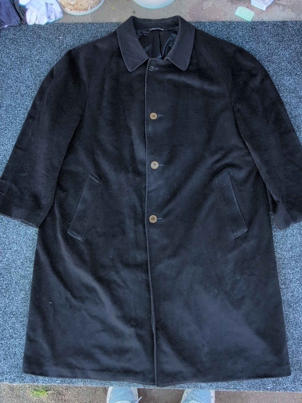 Canali Overcoat Mens 58 Blue Loro Piana Lana Cashmere Trench Luxury Jacket Italy